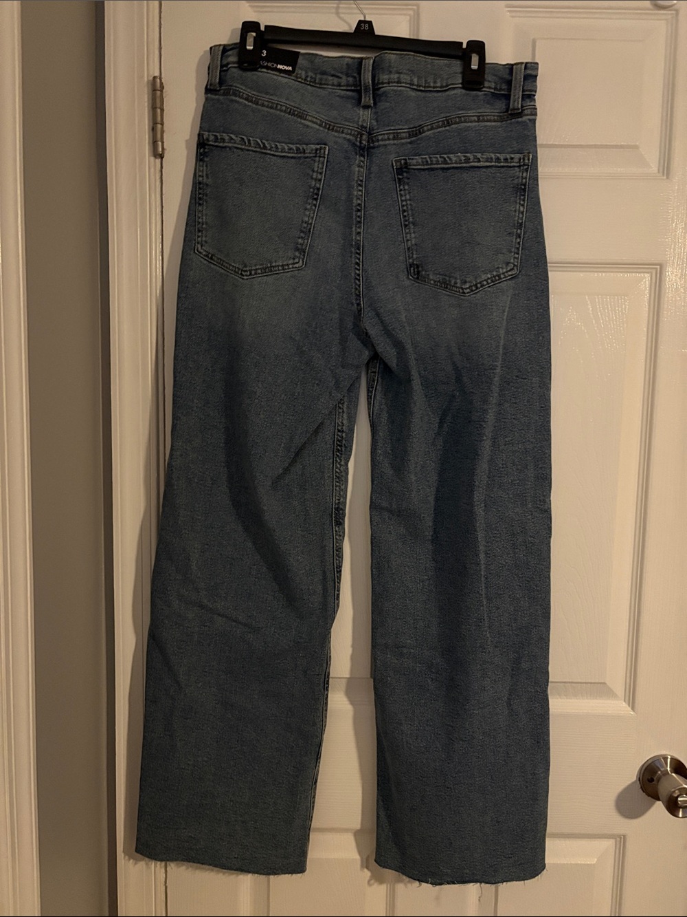 Fashion Nova Light Blue Wide-Leg Distressed Jeans - Picture 2 of 5
